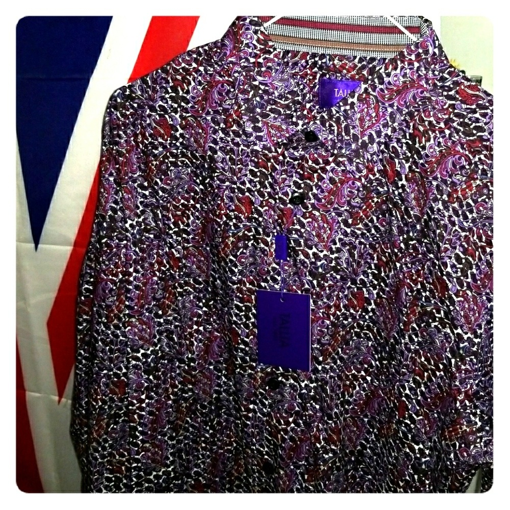Tallia Paisley Purple Dress Shirt